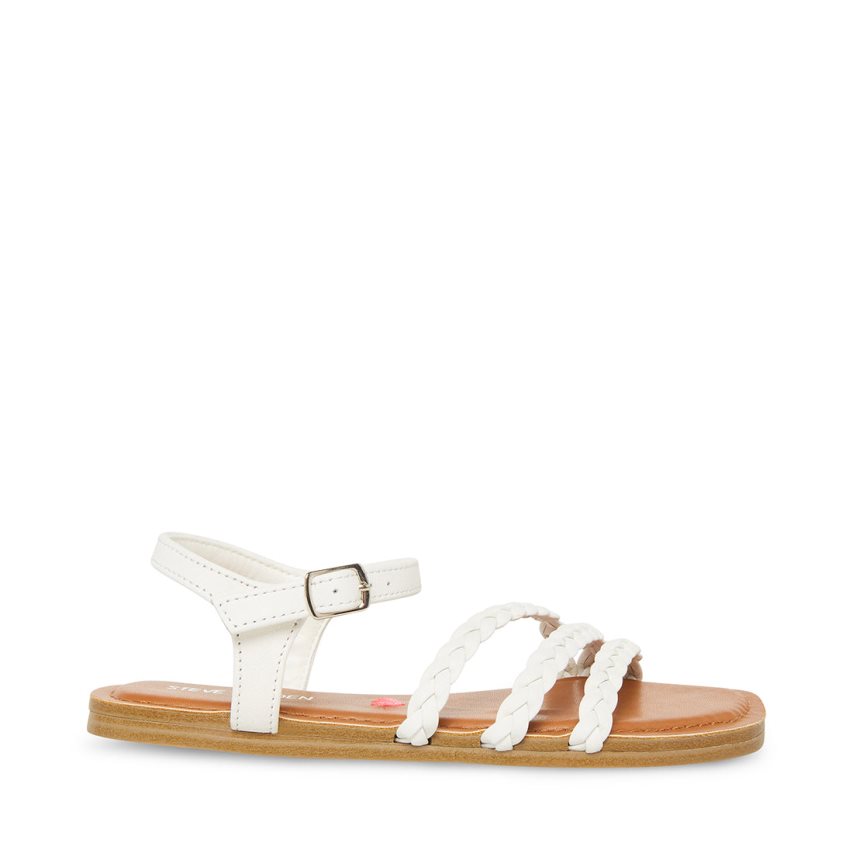 White Steve Madden Jgeorjia Kids\' Flat Sandals | PH 8976HMN